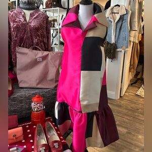 Porta Romana color block pink dress